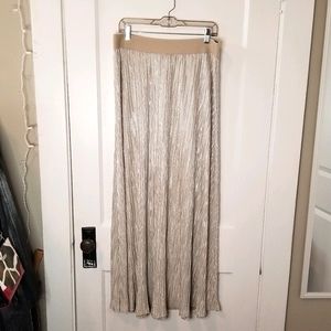 Lane Bryant Metallic Silver Maxi Skirt Size 14/16
